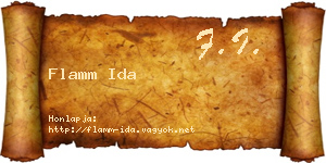 Flamm Ida névjegykártya